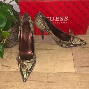 Guess by Marciano Gorgeous Snakeskin Stilettos, size 6.5